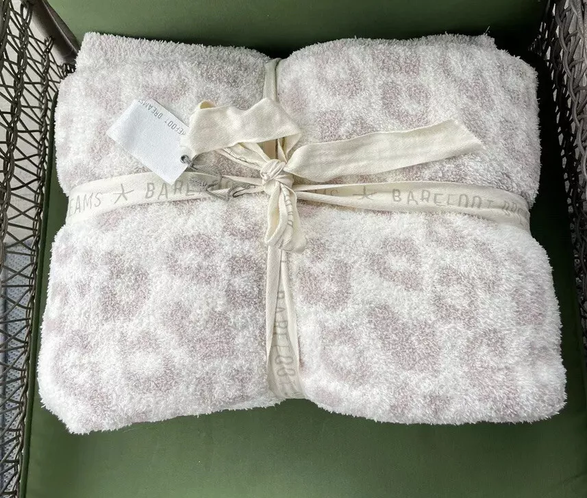 Barefoot Dreams Blanket In The Wild Leopard Print In Stone Cream 54