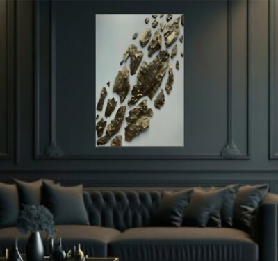 K.BYK_ART Acrylbild handgemalt/- gefertigt golden white  Unikat