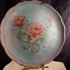 Vohenstrauss Johann Seltmann Handpainted Plate 9 1/2" Bavaria  Pink  Signed WO