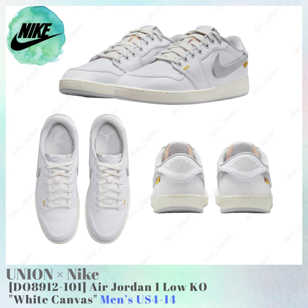 UNION × Nike Air Jordan Low KO White Canvas DO8912-101 Men's US4-14 NEW