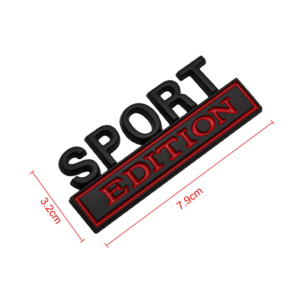 1Pc Black&Red Sticker 3D Sport Edition Emblem Badge Decal Car Trunk