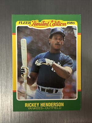 1986 fleer limited edition baseball cards 1986 Fleer Limited Edition Rickey Henderson Card #23 - New York Yankees