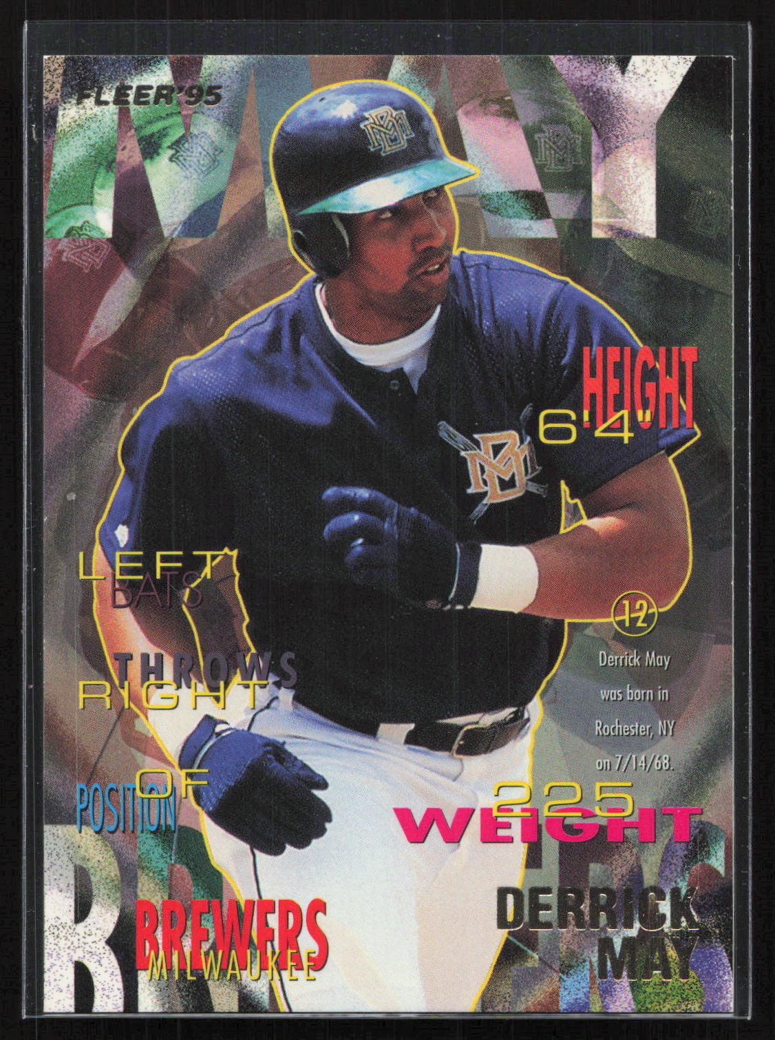 1995 Fleer Update #U-54 Derrick May     Milwaukee Brewers Card