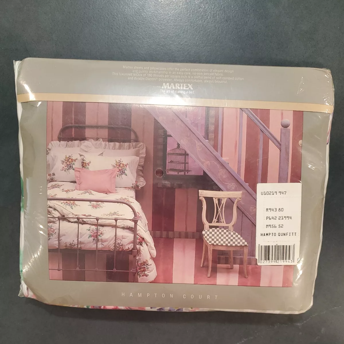 Vintage Martex Hampton Court Queen Fitted Sheet Pastel Floral New