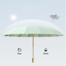 NNEDSZ Traditional Chinese Style Folding Umbrella - Yellow Floral Design with 16