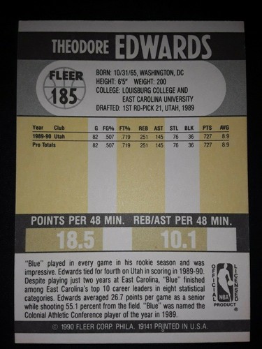1990-91 Fleer NBA Basketball Trading Cards (25-185) - Pick your Card(s) - Picture 31 of 31