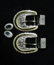 Vintage 6 piece Silver Show Bridle Buckles an...