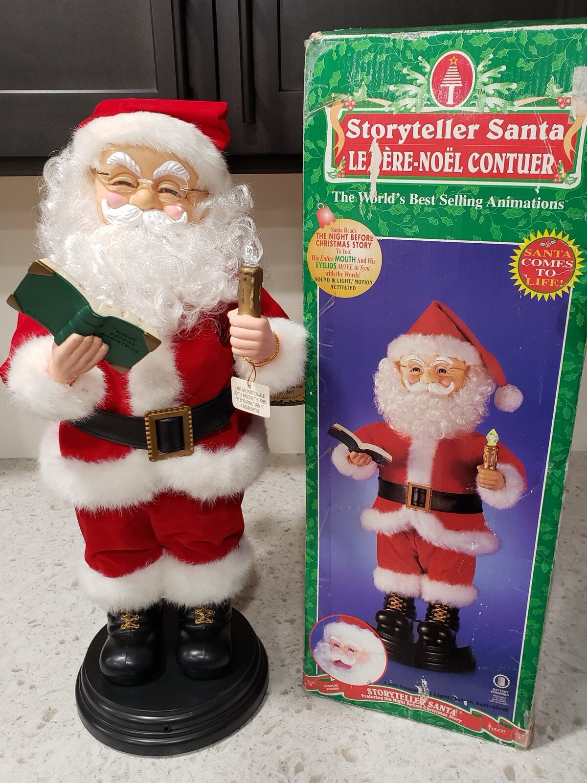 Vintage 22-inch Animated Storyteller Santa by Telco Recites Night Before Christmas with Video