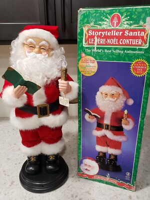 Vtg. Animated Storyteller Santa 22'' Telco Reads Night Before Christmas. Video.