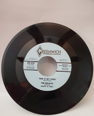 Emjays THIS IS MY LOVE / WAITIN' (DOO WOP 45) #411 PLAYS VG+ TO VG