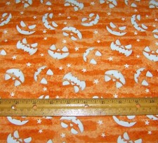 1 yard Henry Glass JACK O LANTERN GLOW on ORANGE 100 Cotton Fabric HALLOWEEN