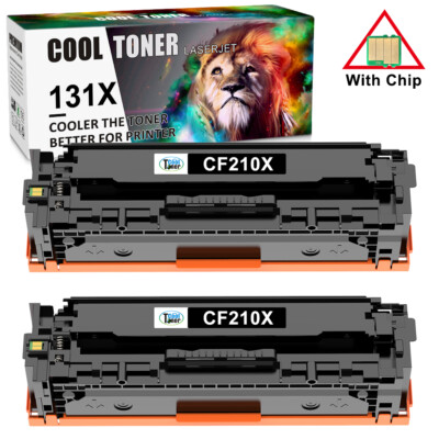 2 Pack Black CF210A Toner Compatible With HP 131X Laserjet Pro 200 M251nw M276nw
