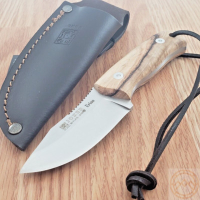 Joker Erizo Fixed Knife 3'' Satin Finish 1.4116 Steel Blade Olive Wood Handle