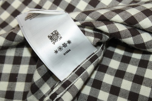 Camisa para hombre Fred Perry XS marrón a cuadros manga larga algodón informal abotonada - Imagen 7 de 8