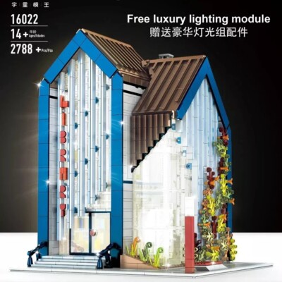 Mould King 16022 Modern Library Baustein Lichter Strom 2788 Teile Spielzeug