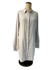 Tahari Women’s Size S 100% Linen ShirtDress  Roll Tab Sleeve Beige