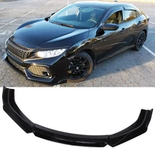 Glossy Black Universal Front Bumper Lip Spoiler Splitter Protector Kit Blk Layer