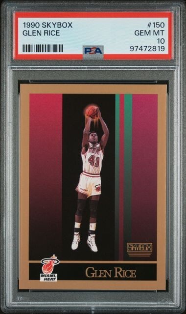 1990 Skybox #150 Glen Rice Rookie RC PSA 10 GEM MT