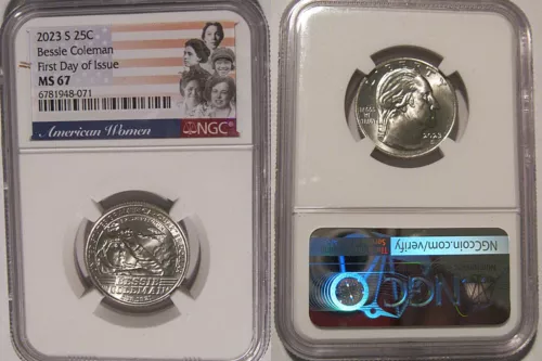 2023 S Bessie Coleman 25c NGC MS67 American Women Quarter FIRST DAY of ISSUE