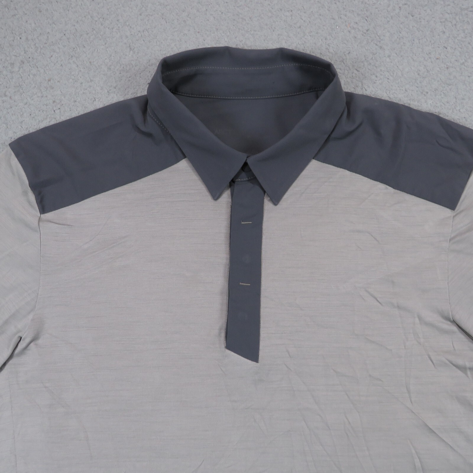 ARC'TERYX Polo Arcteryx uomo XL grigio misto lana strato base performance colletto a scatto