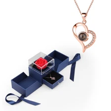 Valentine's Day Jewelry Gift Birthday Gift Projection Pendant Necklace Collarbon