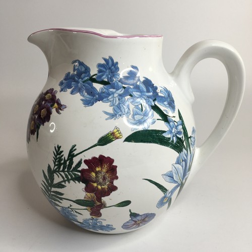 Brocca R B BERNARDA Portogallo vaso acqua ortensia iris floreale 7,5 x 8 pollici vintage - Foto 7 di 10