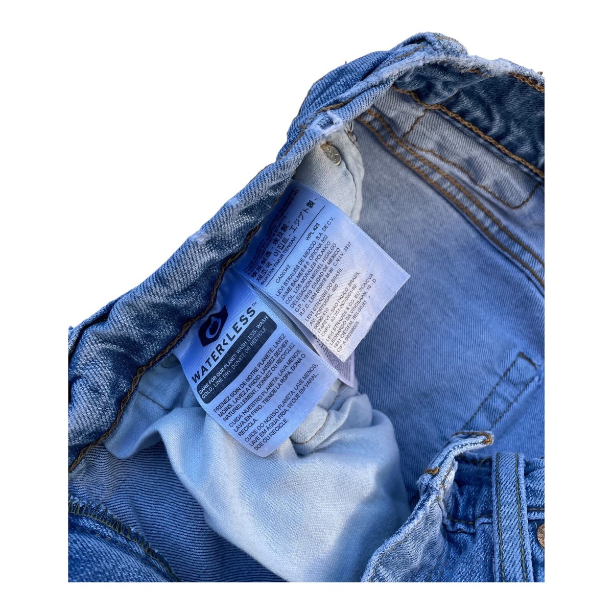 Levis Jeans Men 31x32 Blue Denim Fade 513 Classic Fit Distress 