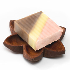 Mahogany Flower  Natural Wooden  Soap Dish