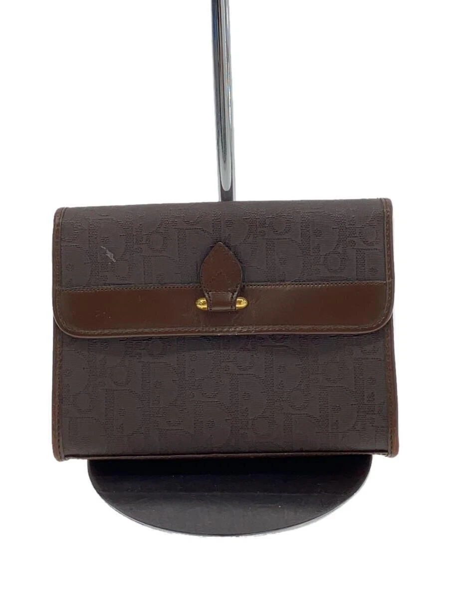 Pochette Christian Dior trotteur PVC marron motif total occasion