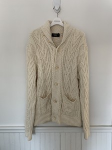 off white cable knit cardigan