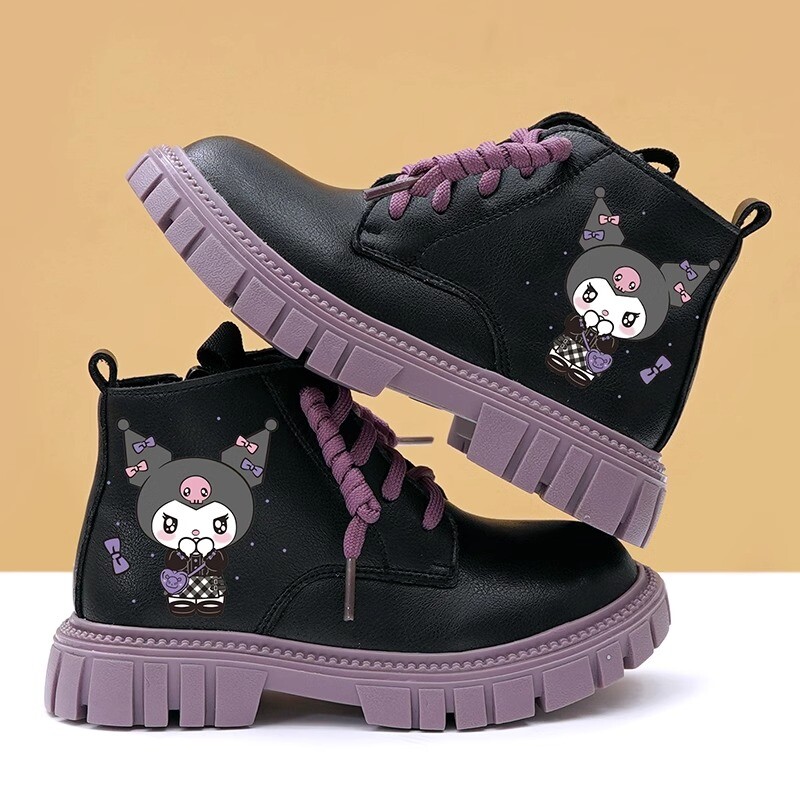 Black/White Kuromi Cute Boots Shoes Kids Short Boots Autumn Gift