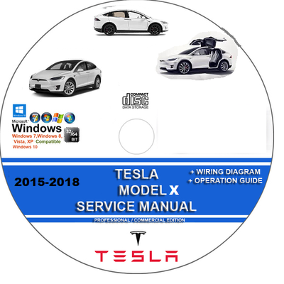 Tesla Model X 2015 16 17 18 Service Repair Manual Cd Rom Wiring Theory Parts Ebay