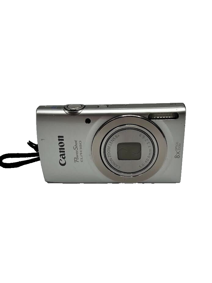 Canon PowerShot ELPH 180 Digital Camera Bundle Silver, Used