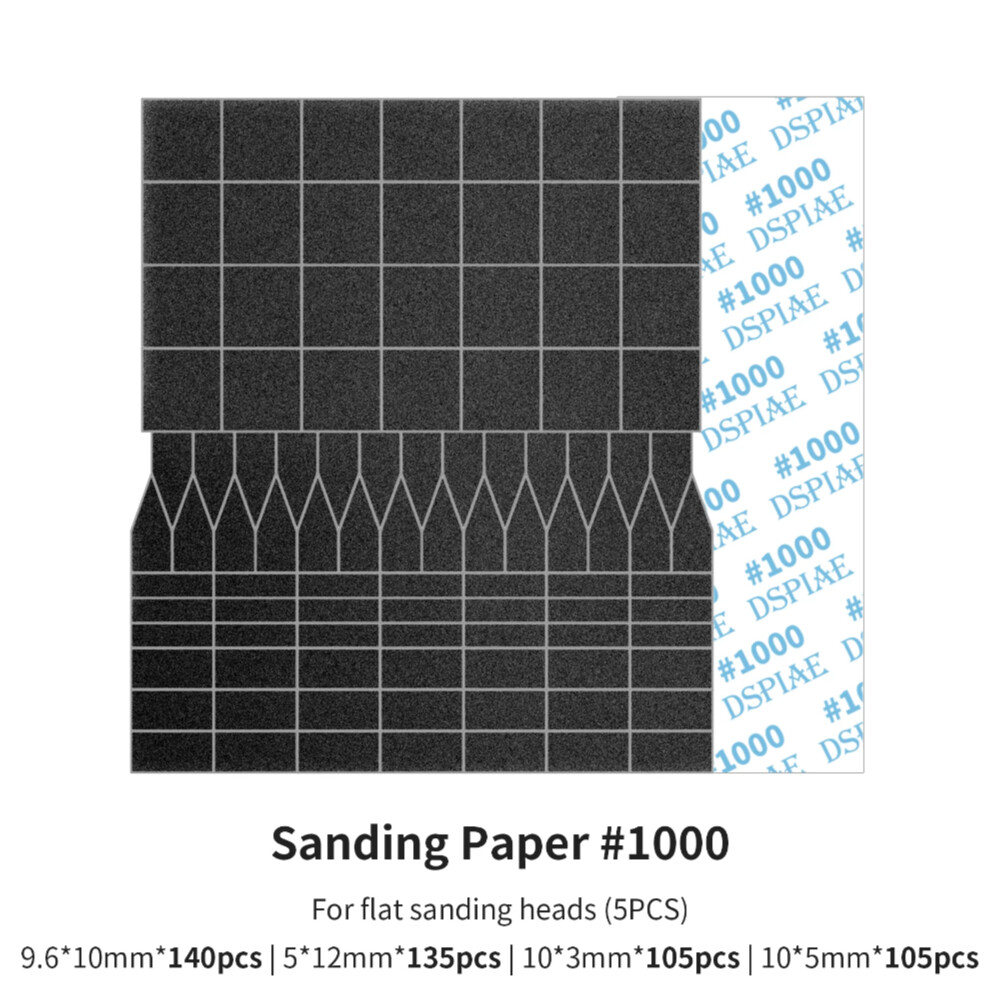 DSPIAE #1000 Sandpaper for ES-A Flat Sanding Heads (5 Sheets) SP-ES10 - Image 3