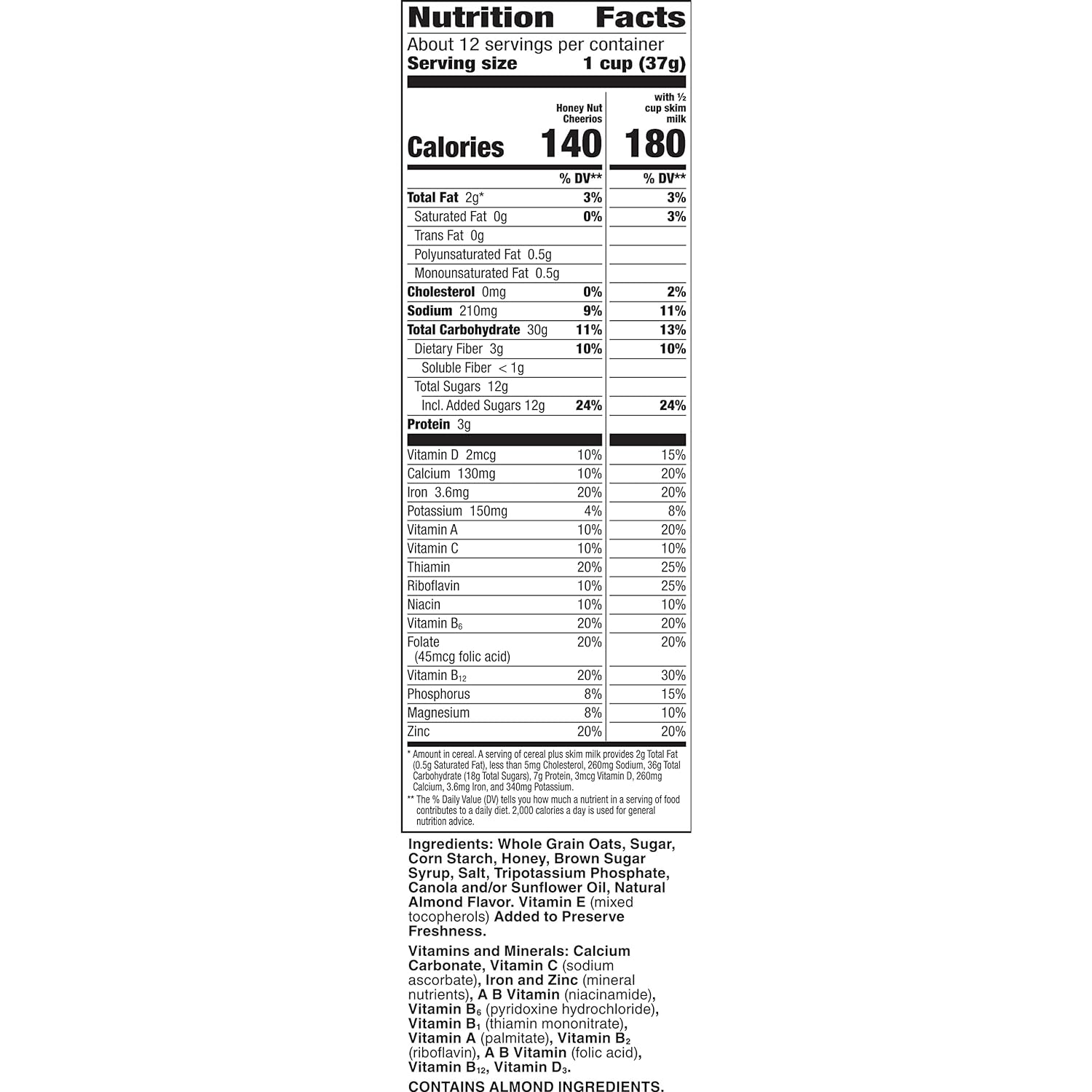 Honey Nut Heart Healthy Breakfast Cereal, Gluten Free Cereal with Whole