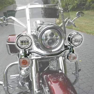4.5 Inch Chrome LED Spot Fog Lights For Harley Road King FLHR – 30W, 1440lm, 6000K