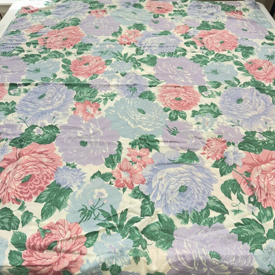 Sábana plana vintage Queen Blend púrpura rosa flores grandes y2k años 90 Foto 3 de 4