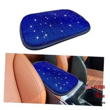 11.9'' 8.4'' Bling Car Center Console Cover, Crystal Diamond Elbow Pillow Blue