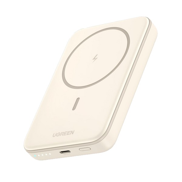 Ugreen Marrone Batteria Esterna Wireless Pb561, 10000Mah, 20W, Pd + Fqi, 1 X Qi - 1 X Usb-C, Beige - Immagine 3