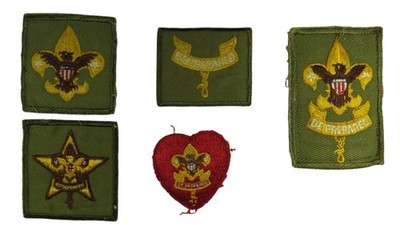 1950s-60s Boy Scouts Complete Rank Set Tenderfoot - Life Patch WORN (WSJ1076)