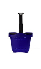 SSWBasics Rolling Blue Shopping Baskets - Set of 10 - Set of 10 Durable Blue