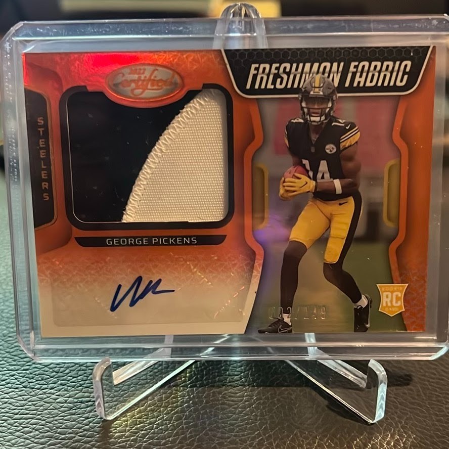George Pickens Panini Certified #218 Signature Jersey-Mirror Orange