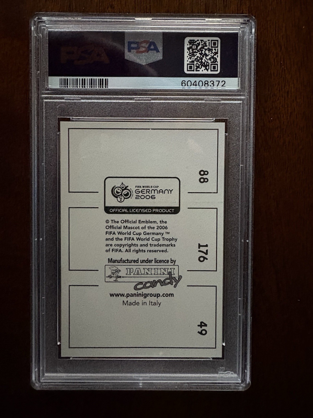 Beckham Ronaldo Zlatan 2006 Panini FIFA World Cup Germany Candy Album PSA 5 EX view 2