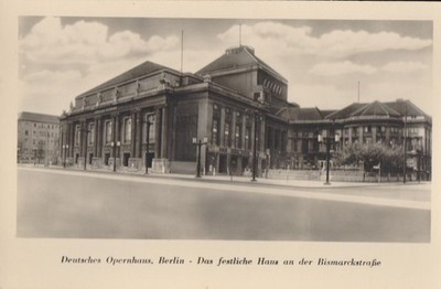Old Postcard (103) from Berlin with German Opera House on Bismarckstraße