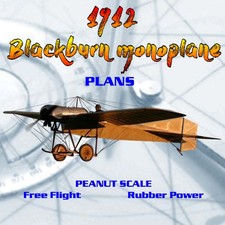This listing is for Full Size Printed Plans Scale Peanut 1912 Blackburn monoplan