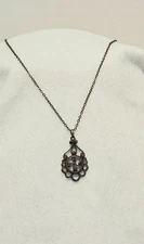 Victorian Revival Floral Necklace Dainty Blood Red Goth 