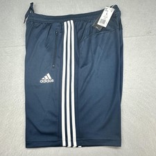 Adidas 3-Stripes Shorts Mens Large Blue Zip Pocket Athletic Gym M 3S SHO H20840