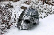 Handcrafted Viking Helmet - Norse Warrior Battle Mask - Medieval LARP Collectabl
