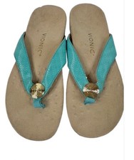 Vionic HILDA Teal Leather Sandals Womens  Siz...