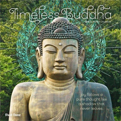 BRUSH DANCE Timeless Buddha | 2026 12x24" (Hanging) Square Wall Calendar | Plastic-Free